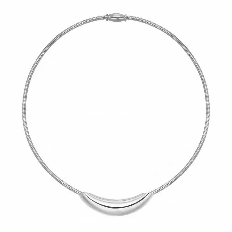 Dainty Modern Curve Choker Necklace - Veinci