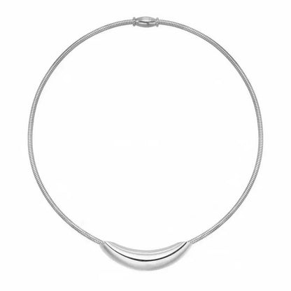 Dainty Modern Curve Choker Necklace - Veinci