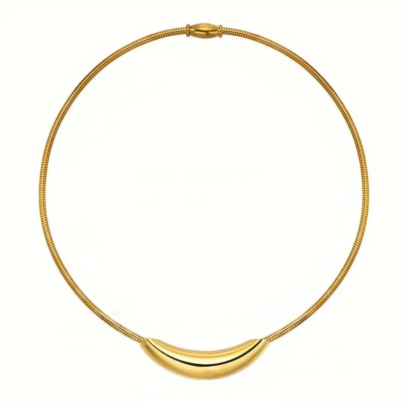 Dainty Modern Curve Choker Necklace - Veinci