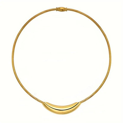 Dainty Modern Curve Choker Necklace - Veinci