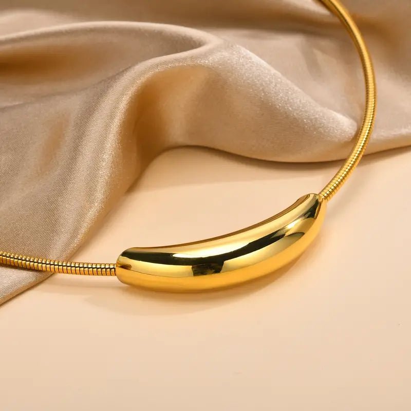 Dainty Modern Curve Choker Necklace - Veinci