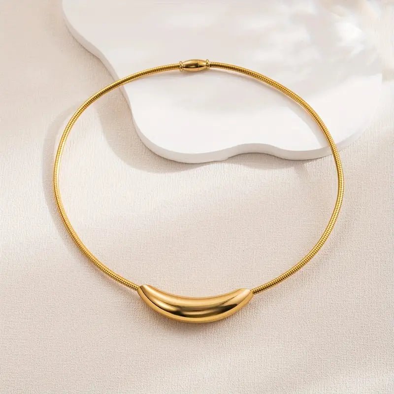 Dainty Modern Curve Choker Necklace - Veinci