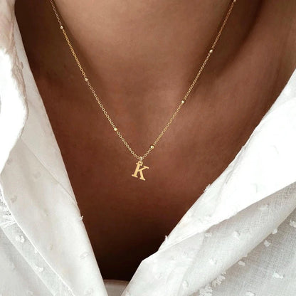 Dainty Satellite Chain Letter Initial Necklace - Veinci