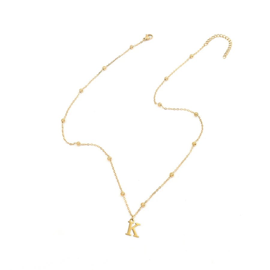 Dainty Satellite Chain Letter Initial Necklace - Veinci