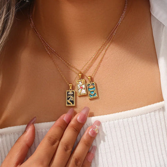 Dainty Tarot Charm Necklaces - Veinci