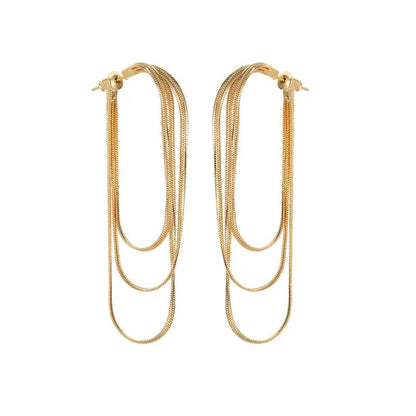 Dainty Tassel Dangle Chain Earrings - Veinci