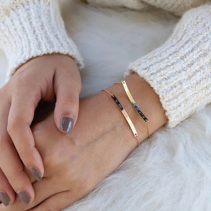 Dainty Thin Engraving Bracelet - Veinci