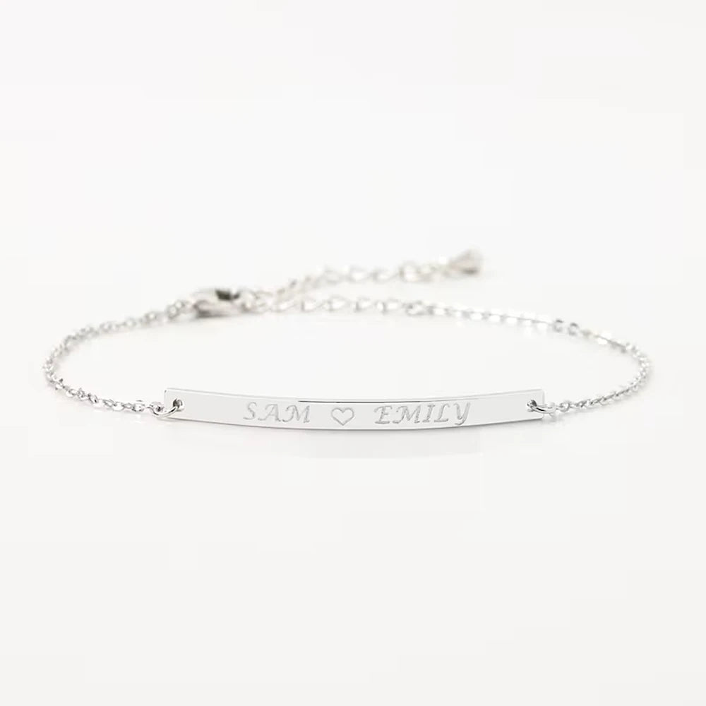 Dainty Thin Engraving Bracelet - Veinci