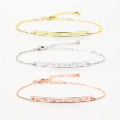 Dainty Thin Engraving Bracelet - Veinci