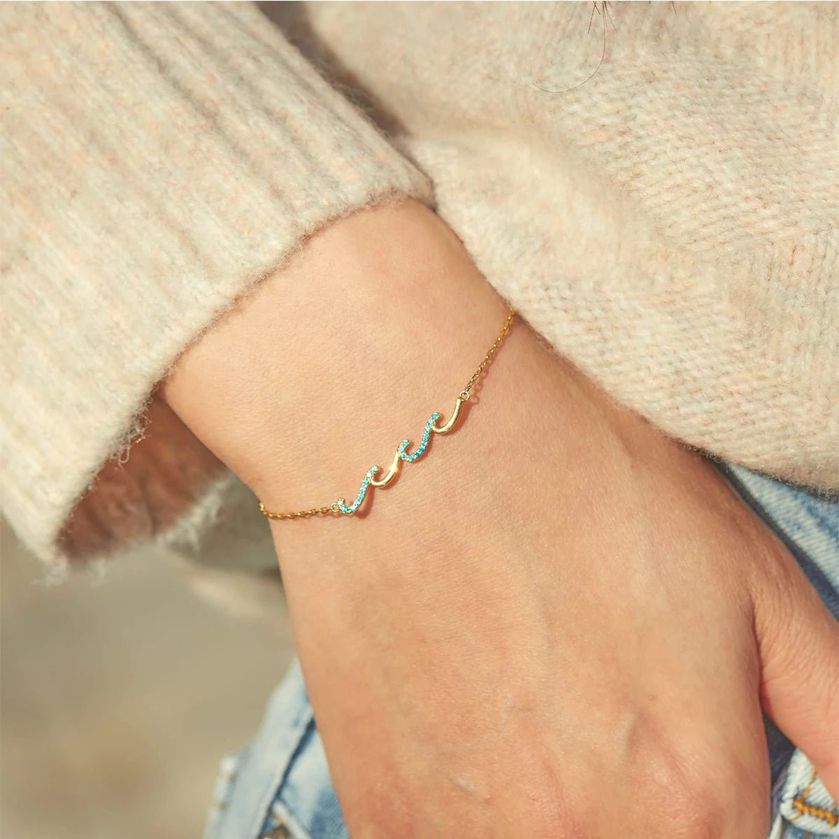 Dainty Wave Bracelet - Veinci