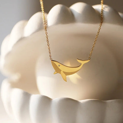 Dainty Whale Necklace - Veinci