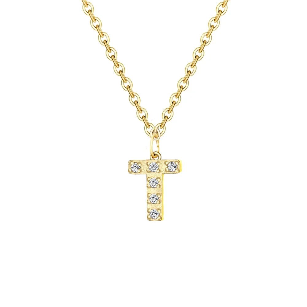 Dainty Zircon Letter Initial, Number, Symbol Chain Necklace - Veinci