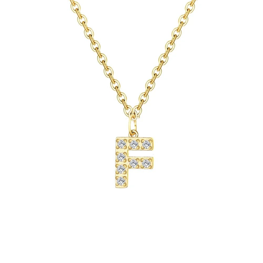 Dainty Zircon Letter Initial, Number, Symbol Chain Necklace - Veinci