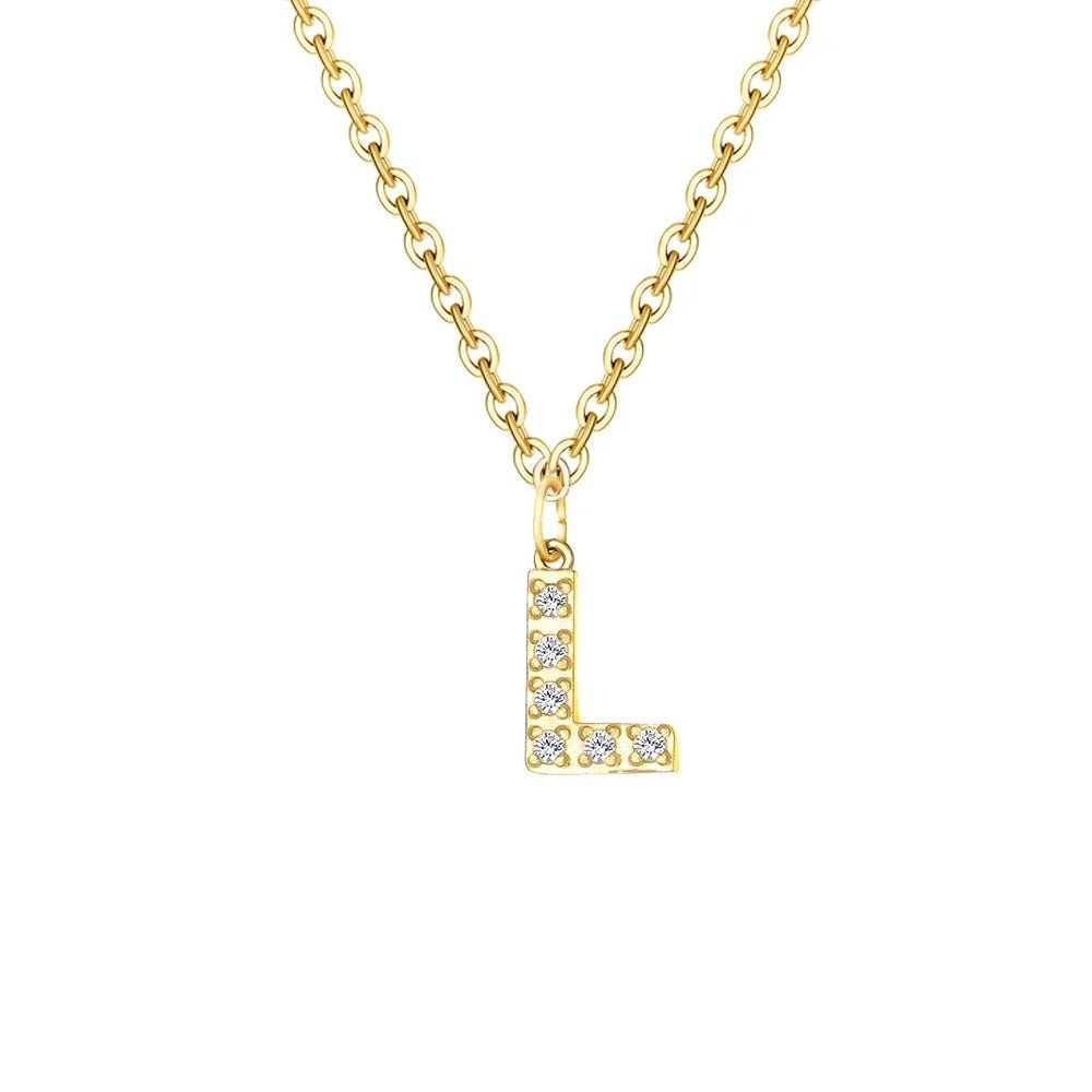 Dainty Zircon Letter Initial, Number, Symbol Chain Necklace - Veinci