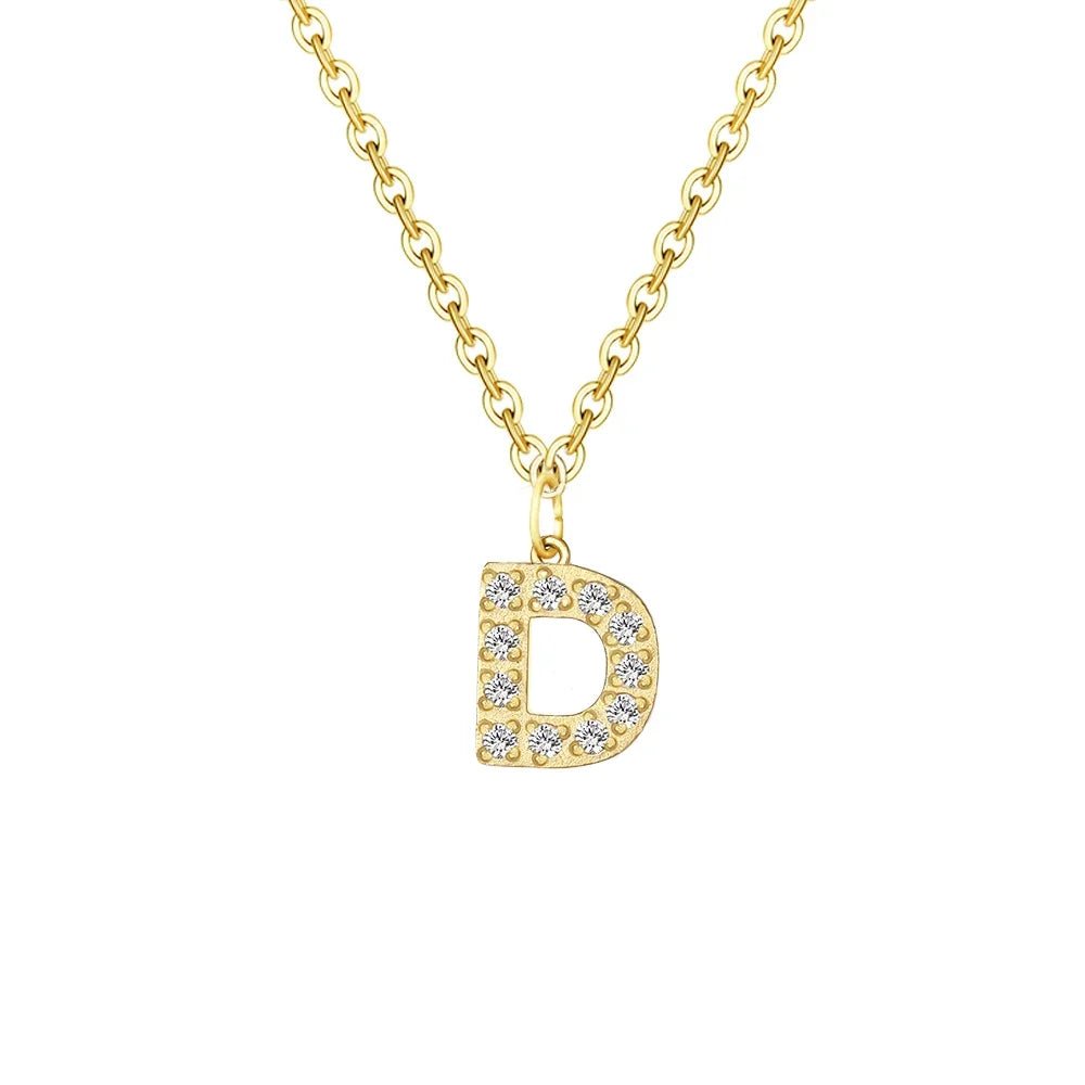 Dainty Zircon Letter Initial, Number, Symbol Chain Necklace - Veinci