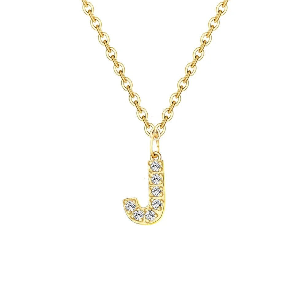 Dainty Zircon Letter Initial, Number, Symbol Chain Necklace - Veinci