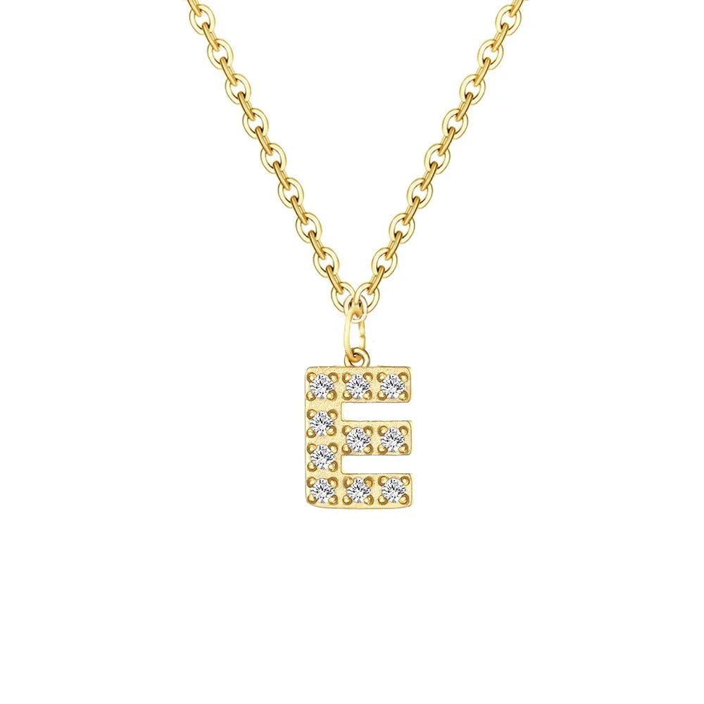 Dainty Zircon Letter Initial, Number, Symbol Chain Necklace - Veinci