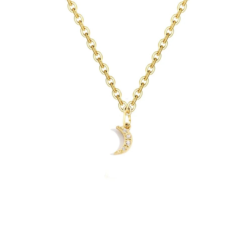 Dainty Zircon Letter Initial, Number, Symbol Chain Necklace - Veinci