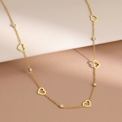 Dazzling Heart Dainty Diamonds Choker Necklace - Veinci