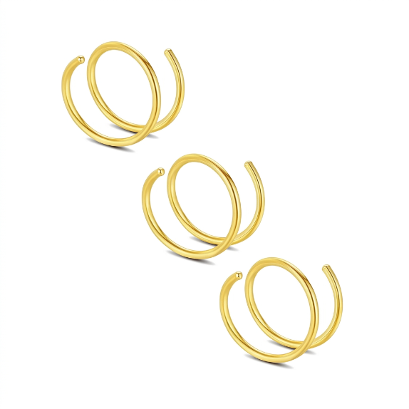 Double Hoop Nose Ring Set
