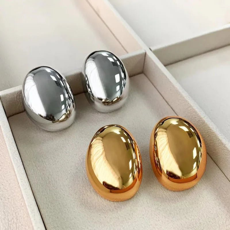 Elegant Oval Stud Earrings - Veinci