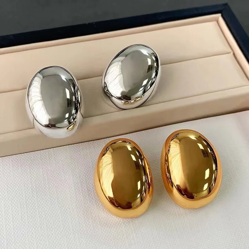 Elegant Oval Stud Earrings - Veinci