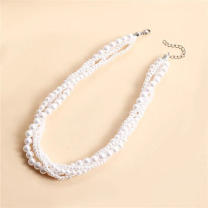 Elegant Pearl Embrace Layered Choker Necklace - Veinci