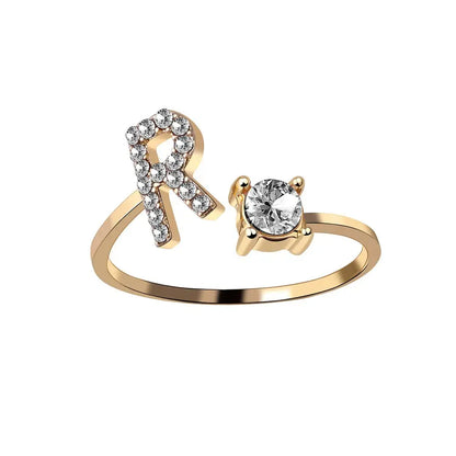 Adjustable Letter Initial Ring