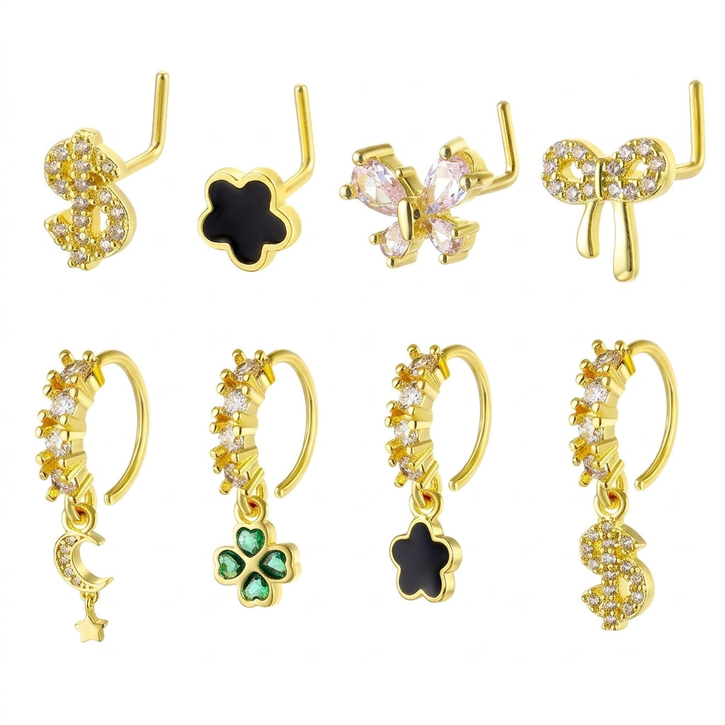 8/10/20pc Dainty Charm Nose Ring Set