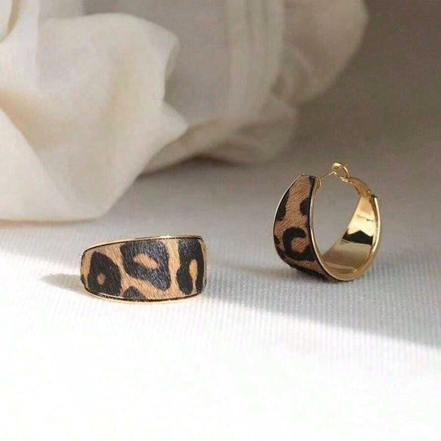 Bold Leopard Print Hoop Earrings
