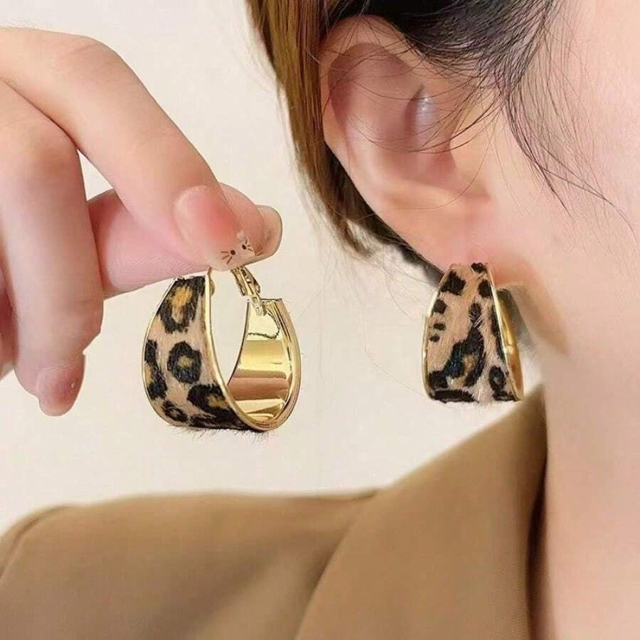 Bold Leopard Print Hoop Earrings