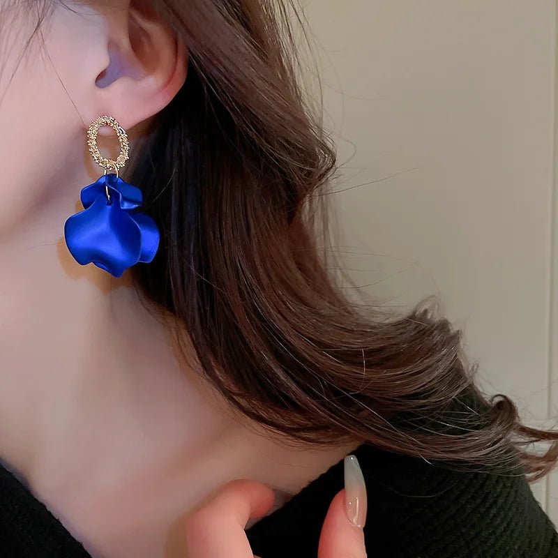 Floral Rose Petal Earrings - Veinci