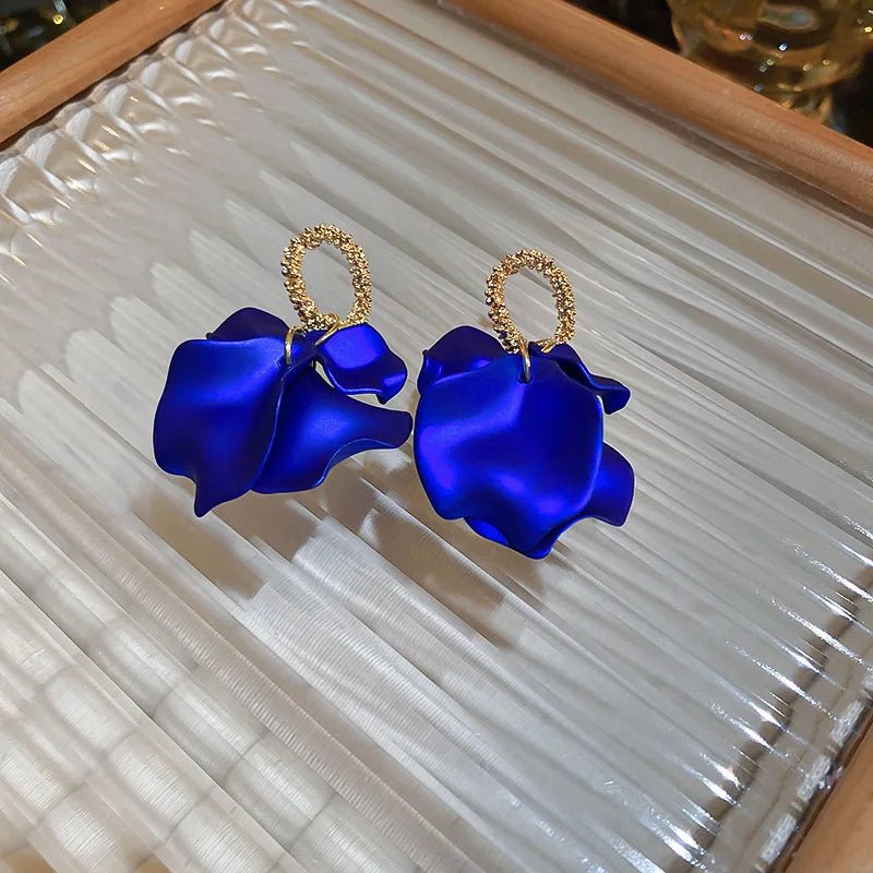 Floral Rose Petal Earrings - Veinci