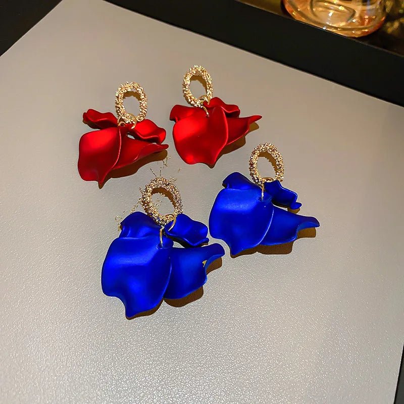 Floral Rose Petal Earrings - Veinci