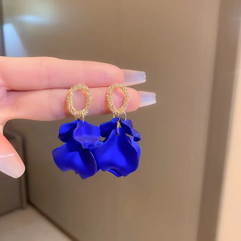 Floral Rose Petal Earrings - Veinci