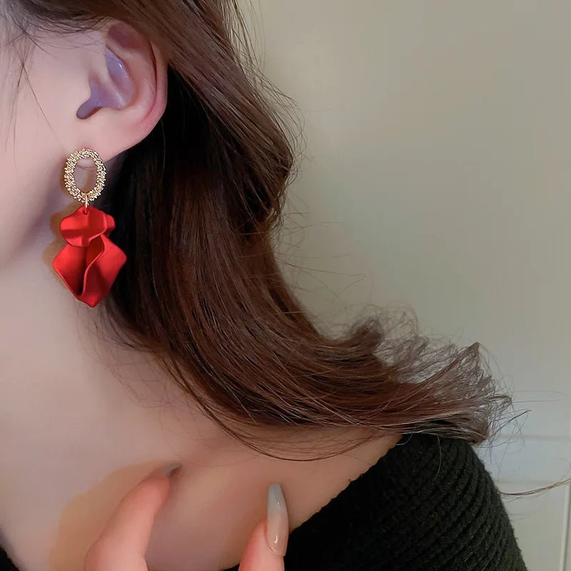 Floral Rose Petal Earrings - Veinci