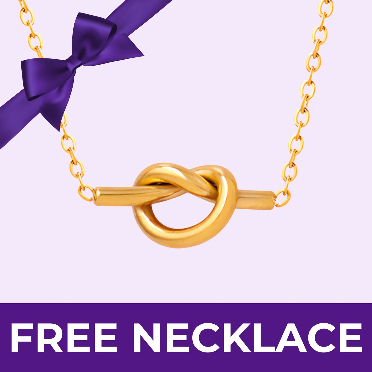 🎁 FREE GIFT - Minimal Heart Knot Necklace - Veinci