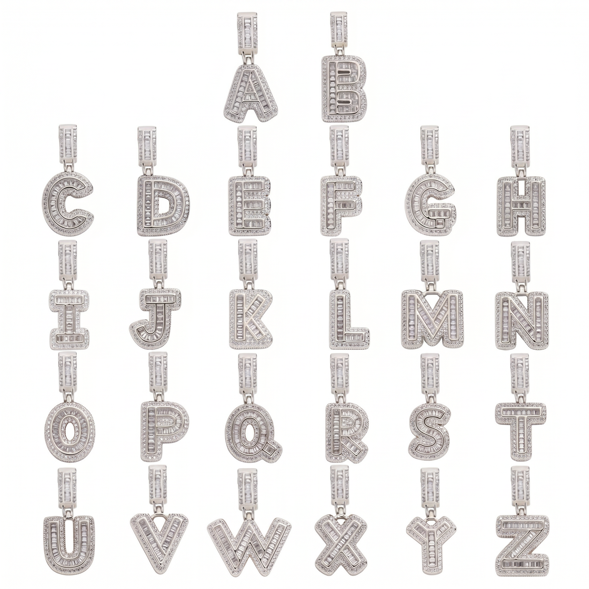 Chunky Diamond Accented Cuban Link Initial Necklace