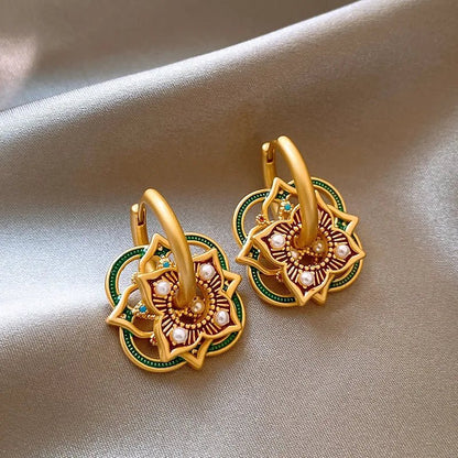 Geometric Rangoli Jhumka Earrings - Veinci