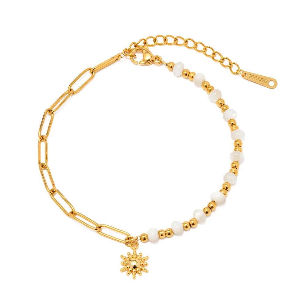 Golden Paperclip Boho Sun Bracelet - Veinci