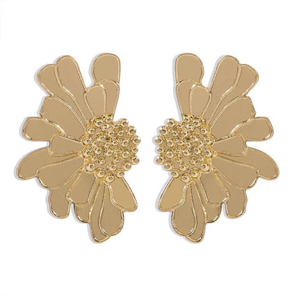 Half Flower Enamel Earrings - Veinci