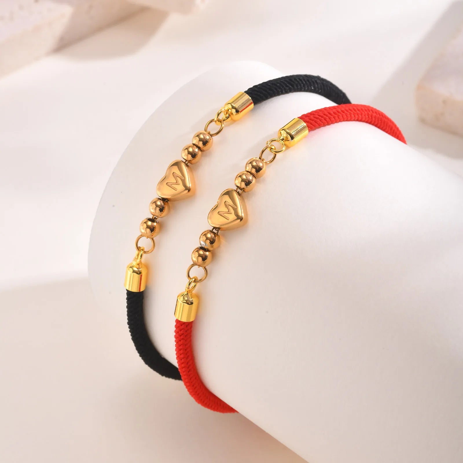 Heart Letter Initial Milan Rope Bracelet - Veinci