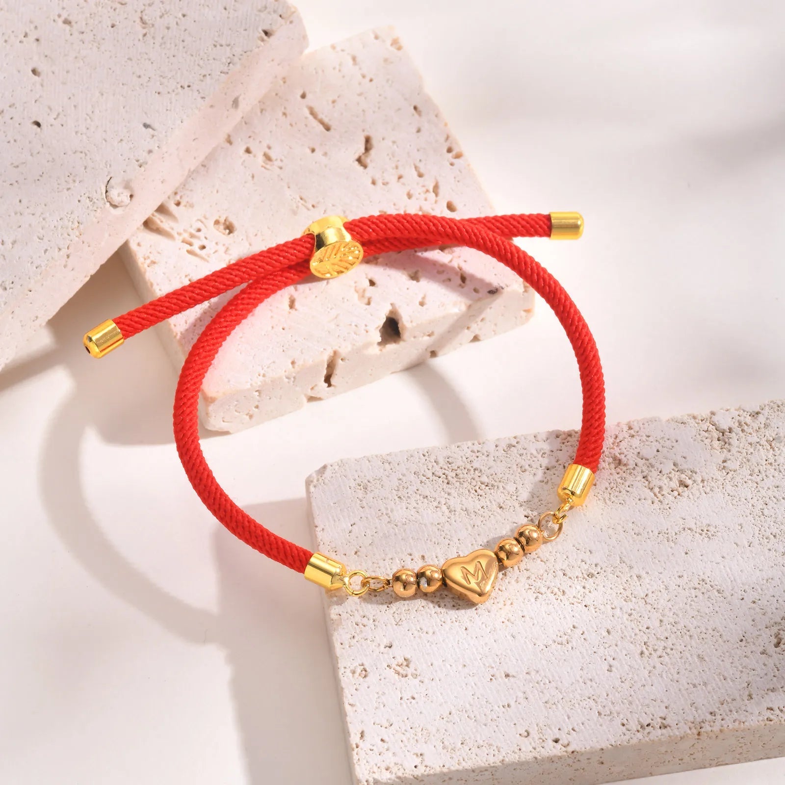 Heart Letter Initial Milan Rope Bracelet - Veinci