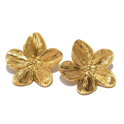 Hibiscus Floral Stud Earrings - Veinci