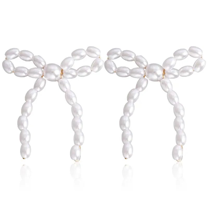 Iconic Dainty Pearl Bow Earrings - Veinci