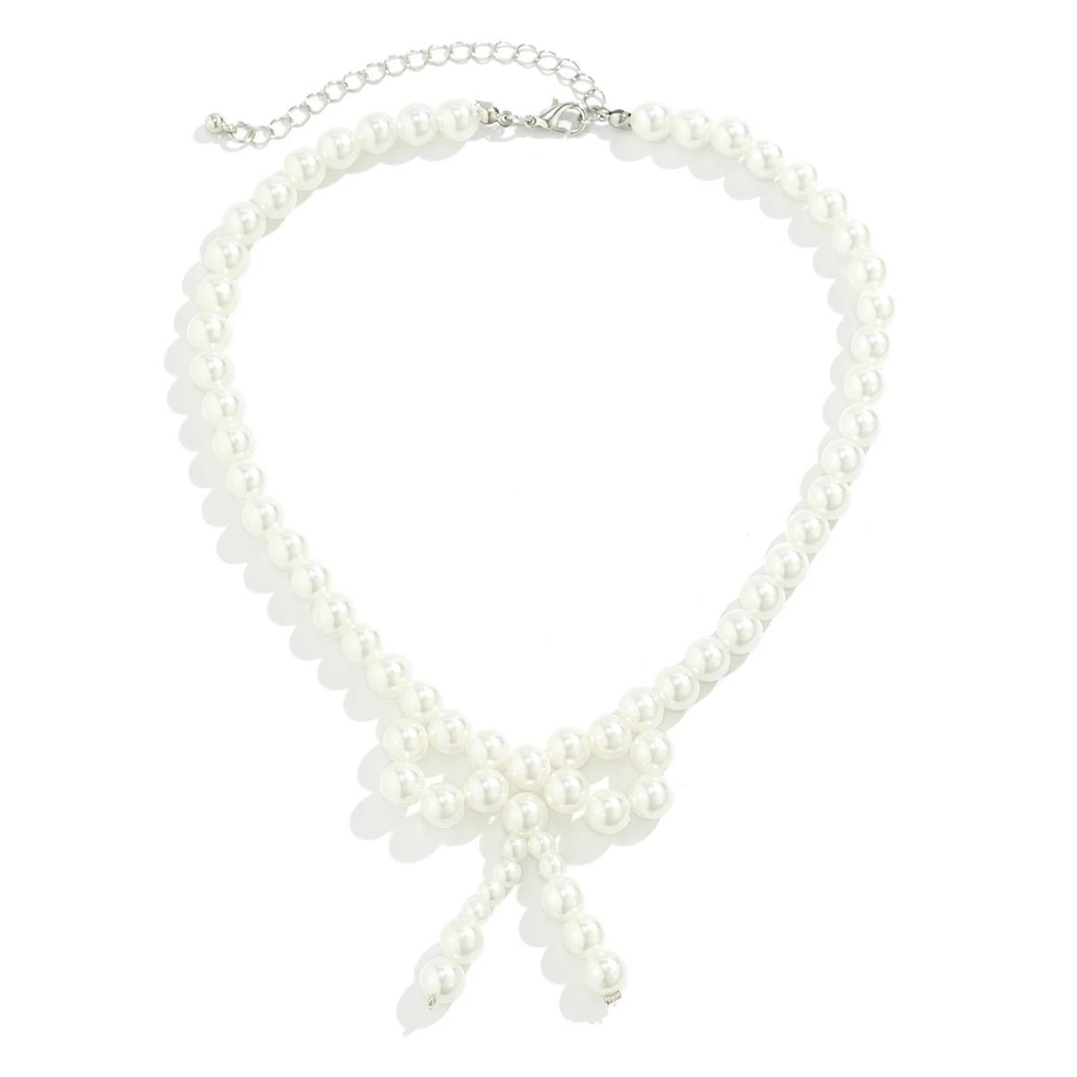 Iconic Dainty Pearl Bow Necklace - Veinci