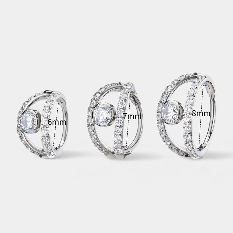 20G Double Band Pave Nose Ring