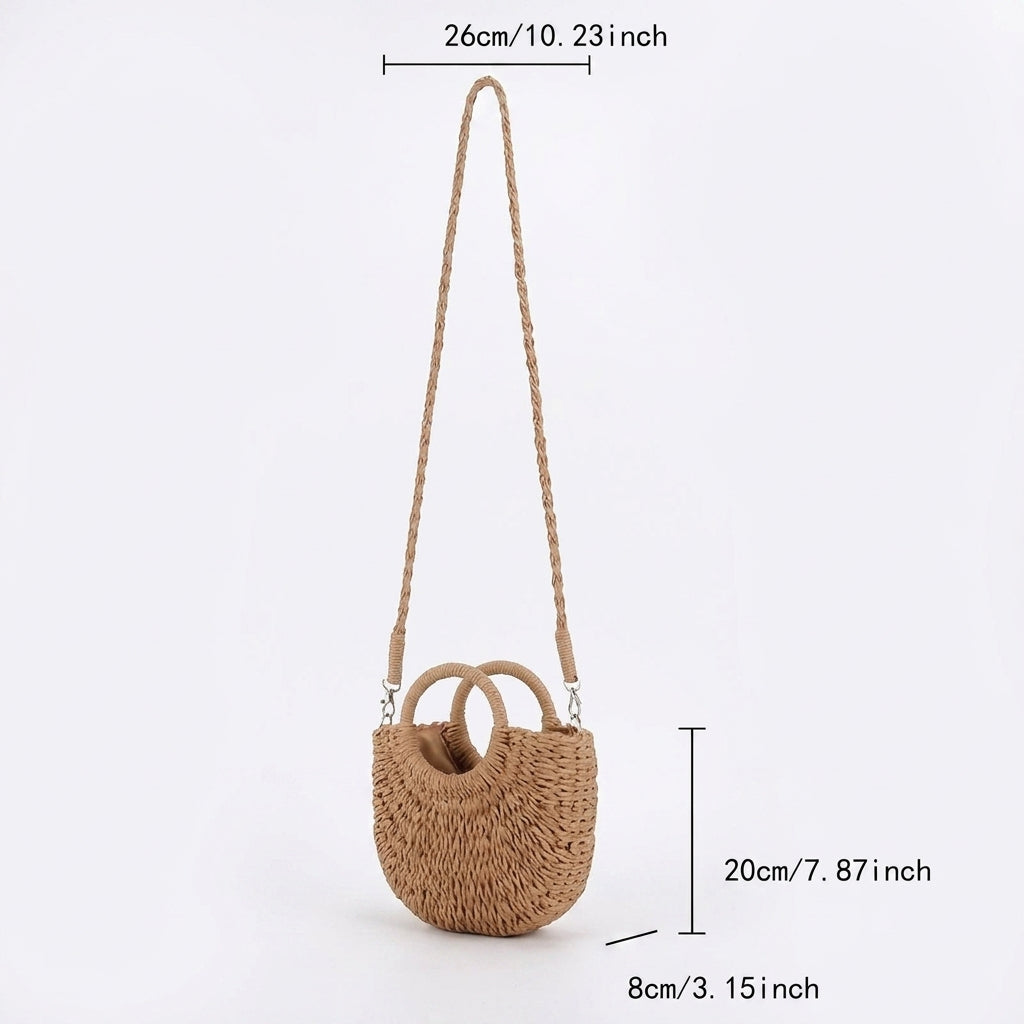 Rattan Straw Mini Shoulder Bag