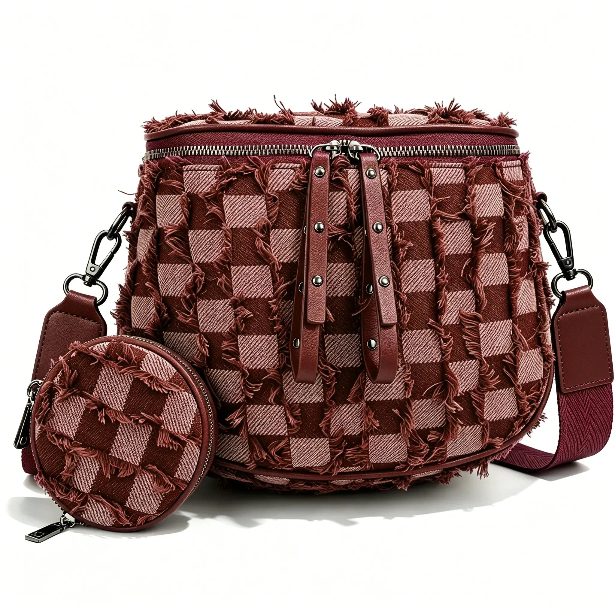 Half-Moon Cross Body Bag With Detachable Pouch