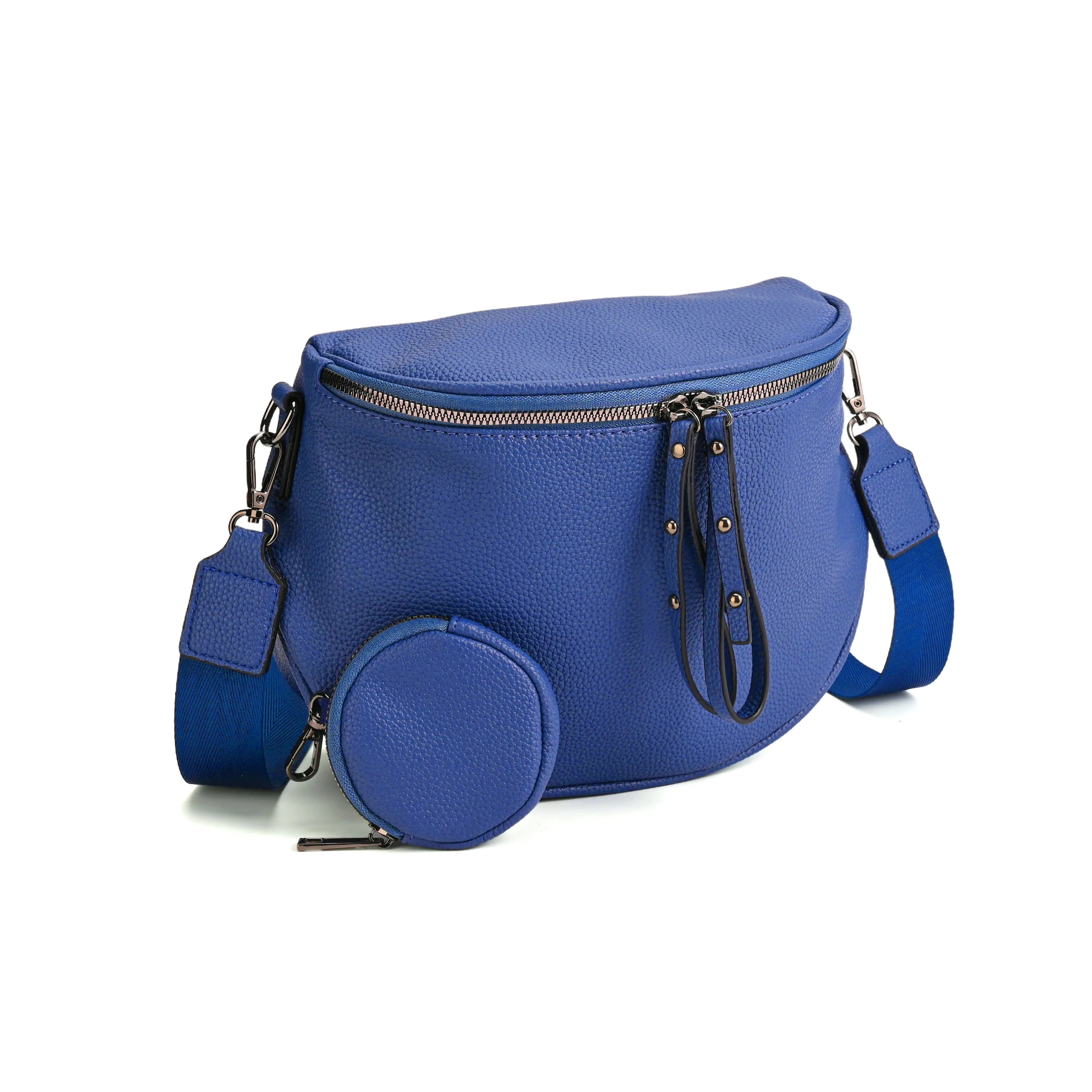 Half-Moon Cross Body Bag With Detachable Pouch